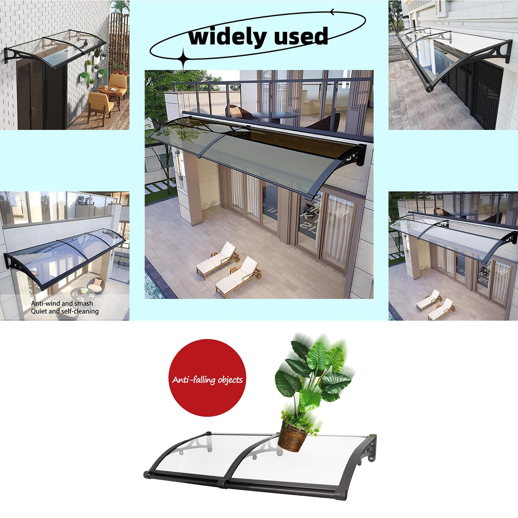 Amazon.co.jp: 雨よけカバー ベランダ 雨よけ ベランダ 屋根庇 ひさし